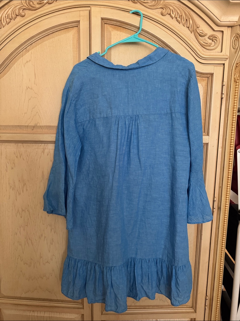 Lilly Pulitzer Blue Button-Front Linen Tunic/Dress/Coverup - Picture 3 of 6